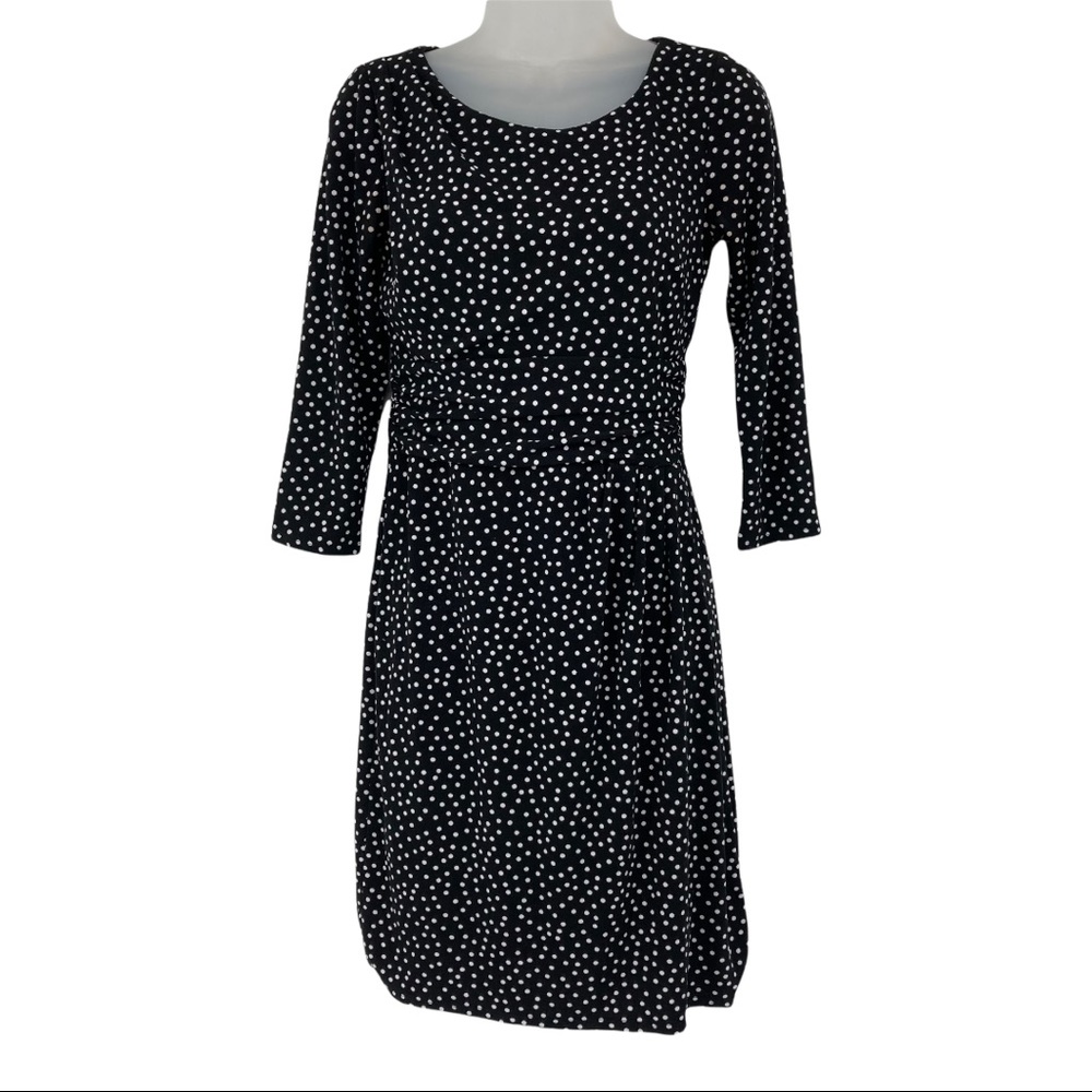 Ann Taylor Polka Dot 3/4 Long Sleeve Stretchy Dress